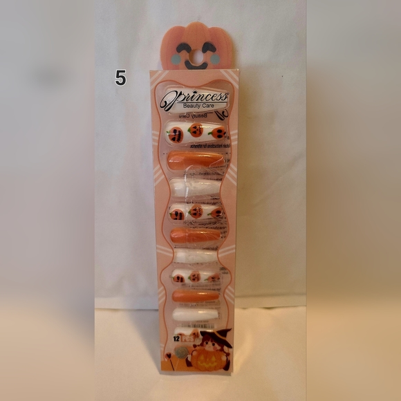 Halloween Press On Nails 12 Pc Set With Free Bottle Of Adhesive Glue New In Box - Picture 5 of 14